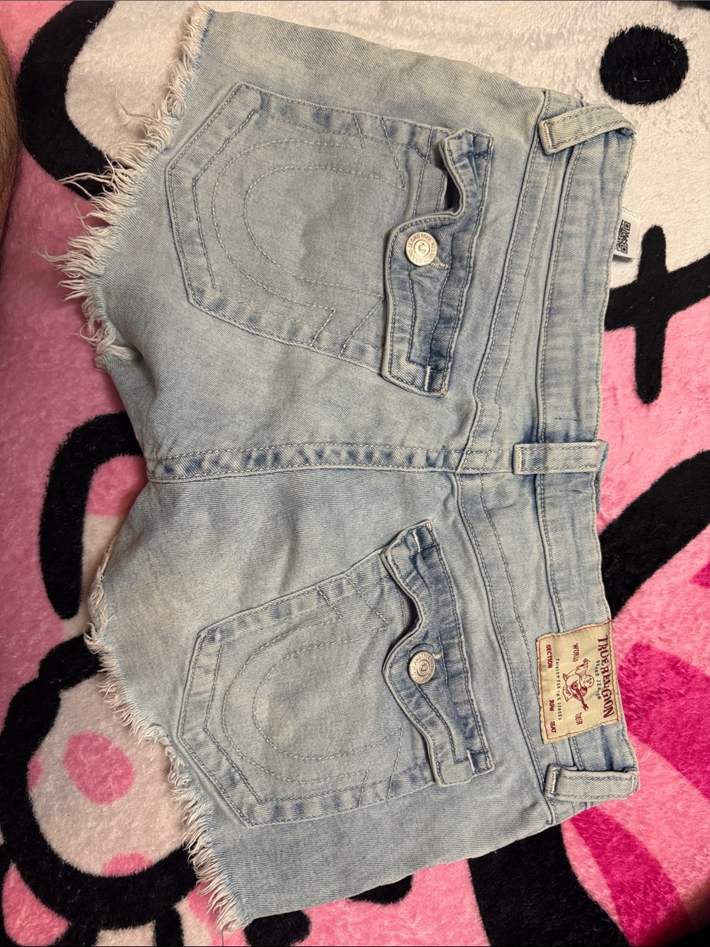 True Religion Light Wash Denim Boot Cut Shorts